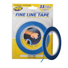 Лента малярная FINE LINE 3мм х 33м синяя (блистер)
