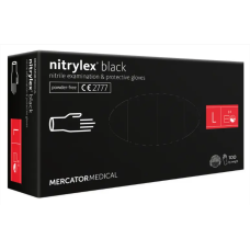 Перчатки нитриловые Черные (100 шт) L (8-9) PF BLACK Nitrylex