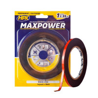 Лента двухсторонняя MAXPOWER 6мм х 5м черная (блистер)