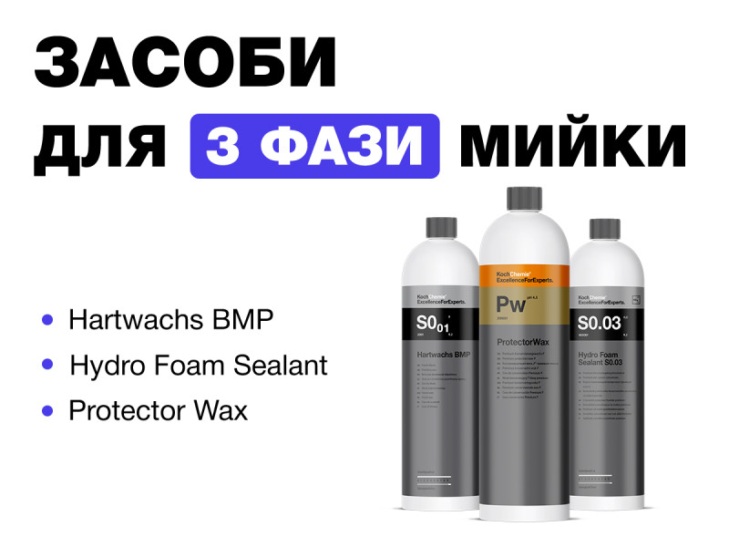 Средства для третьей фазы мойки авто